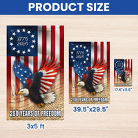 250 Years of Freedom Garden Flag | 1776-2026 Patriotic Eagle We The People | Double-Sided Polyester | Americana Decor Gift