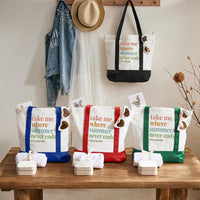 Take Me Where Summer Never Ends Teacherlife Color-blocked Canvas Bag