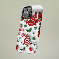 Festive Holly Peppermint Pattern Cover, Christmas Stocking Phone Case iPhone, Holiday Season Tough Phone Case, Adorable Xmas Winter Present