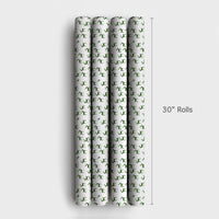 Woodland Deer Holiday Gift Wrap Roll, Green Reindeer Christmas Wrapping Paper, Festive Reindeer Wrapping Paper, Winter Gift Wrapping Paper
