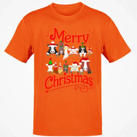 Merry Christmas Graphic Tee, Christmas Is Coming Farm Animals Shirt, Unisex Holiday Season T-Shirt, Adorable Animal Lover Christmas T-Shirt