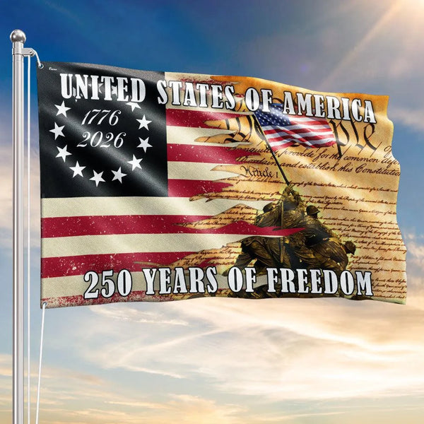 We The People Patriotic House Flag | 250 Years of Freedom 1776-2026 | Double-Sided UV-Resistant Polyester | Americana Commemorative Gift