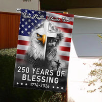 250 Years of Blessing Garden Flag | One Nation Under God 1776-2026 | Double-Sided Polyester | Patriotic American Decor