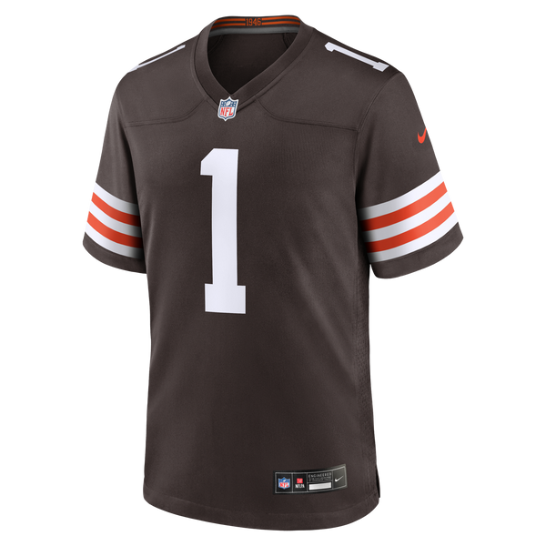 Cleveland Browns Number 1 Groom Nike Brown Game Jersey