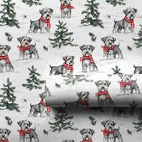 Festive Dog Gift Wrap, Schnauzer Christmas Wrapping Paper, Winter Plaid Scarf Puppy Wrapping Paper, Holiday Pet Gift Wrap for Dog Lovers