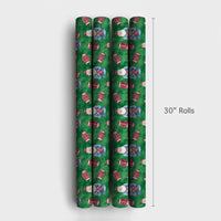 American Football Santa Wrapping Paper, Santa Football Christmas Wrapping Paper, Sports Holiday Wrapping Paper, Game Day Winter Gift Wrap
