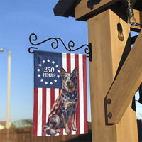 Heeler Dog Garden Flag | Patriotic 250 Years American Flag Design | Weather-Resistant Double-Sided Polyester | Gift for Dog Lovers