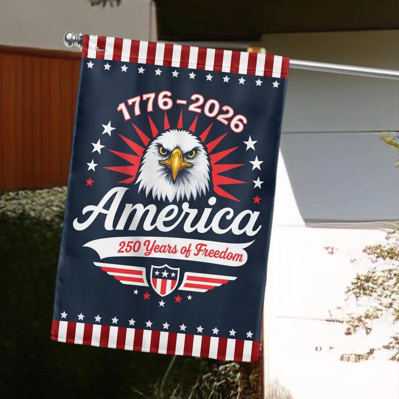 America 250 Years Garden Flag | Semiquincentennial 1776-2026 Eagle Design | Double-Sided Patriotic Outdoor Decor | Commemorative Gift