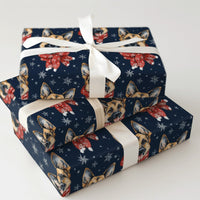 Winter Dog Gift Wrap, German Shepherd Christmas Wrapping Paper, Red Scarf Snowflake Wrapping Paper, Holiday Dog Lover Gift Wrap