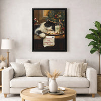 Holiday Kitten Cookies Print, Sleeping Cat Christmas Canvas, Cat Lover Christmas Wall Art, Comfy Winter Holiday Canvas, Adorable Pet Lover Present