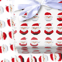 8-Bit Retro Gamer Christmas Gift Wrap, Pixel Art Santa Wrapping Paper, Vintage Gaming Holiday Wrapping Paper, Geek Video Game Gift Wrap