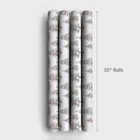 Sketched Monochrome Pine Gift Wrap, Minimalist Tree Christmas Wrapping Paper, Modern Xmas Wrapping Paper, Nordic Holiday Gift Wrapping Paper