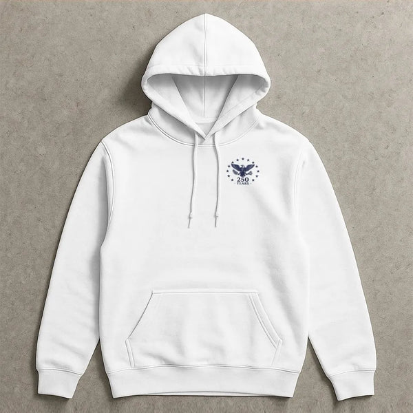 America 250 Years Eagle Hoodie | Patriotic Commemorative Design | Soft Cotton-Polyester Blend | Gift for History Enthusiast
