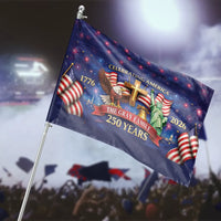 Celebrating America House Flag | 250 Years Patriotic Eagle Cross Liberty Fireworks Design | Premium Double-Sided Weather-Resistant Polyester | Commemorative Gift for Patriotic Families