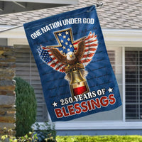 One Nation Under God Garden Flag | 250 Years of Blessings Eagle Design | Double-Sided Polyester | Patriotic Christian Home Decor