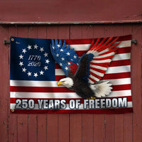 250 Years of Freedom Flag 1776-2026 | Betsy Ross Eagle Design | Double-Sided Polyester | Patriotic Home Decor Gift