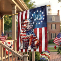 Patriotic Bulldog Garden Flag | 250 Years Betsy Ross Design | Double-Sided Weather-Resistant Polyester | USA Decor for Dog Lovers