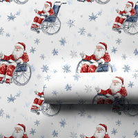Wheelchair Santa Christmas Gift Wrap, Inclusive Santa Wrapping Paper, Adaptive Holiday Santa Wrapping Paper, Festive Winter Gift Wrap Roll