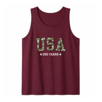 Camo America Tank Top | USA 250 Years Patriotic Camo Lettering Design | Soft Breathable Unisex Tank | 4th of July Gift for USA Pride Fans