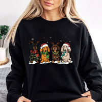 Holiday Wiener Dog Sweater, Dachshund Christmas Sweatshirt, Adorable Retro Animal Aesthetic Pullover, Festive Dog Mom Xmas Crewneck