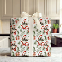 Watercolor Photographer Christmas Gift Wrap, Santa with Camera Wrapping Paper, Festive Xmas Tree Wrapping Paper, Holiday Gift Wrap Roll