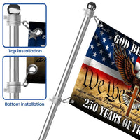 Patriotic Eagle Cross House Flag | We The People 250 Years of Freedom | Double-Sided Polyester | God Bless America Outdoor Decor