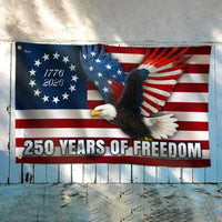250 Years of Freedom Flag 1776-2026 | Betsy Ross Eagle Design | Double-Sided Polyester | Patriotic Home Decor Gift