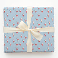 Sporty Santa Claus Gift Wrap, Tennis Santa Christmas Wrapping Paper, Light Blue Tennis Wrapping Paper, Tennis Fan Holiday Wrapping Paper