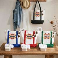 Maestra Flowers Color-blocked Canvas Bag