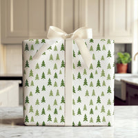 Minimalist Forest Holiday Gift Wrap, Pine Tree Christmas Wrapping Paper, Woodland Pine Tree Gift Wrapping Paper, Rustic Holiday Present Wrap