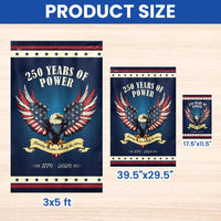 250 Years of Power Garden Flag | 1776-2026 USA Anniversary | Double-Sided Patriotic Eagle Design | Weather-Resistant Polyester | Outdoor Yard Decor Gift