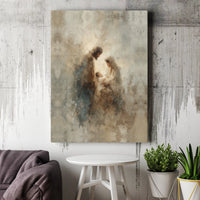 Abstract Holy Family Canvas Print, Nativity Scene Digital Wall Art Print, Christian Christmas Wall Decor, Religious Art Digital Download