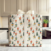 Classic Christmas Tree Gift Wrap, Vintage Drummer Boy Wrapping Paper, Retro Holiday Wrapping Paper, Nostalgic Xmas Paper