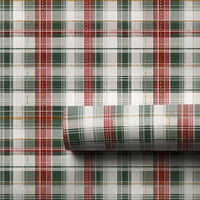 Tartan Christmas Gift Wrap, Red Green and Gold Plaid Wrapping Paper, Elegant Holiday Wrapping Paper, Traditional Plaid Gift Wrap Roll