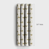 Watercolor Christmas Elves Gift Wrap, Dancing Elves Wrapping Paper, Festive Pine Tree Holiday Paper Roll, Adorable Elf Xmas Wrapping Paper