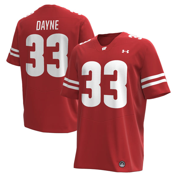 Ron Dayne Wisconsin Badgers Under Armour NIL Football Replica Player Jersey - Red