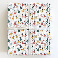 Mid-Century Modern Ornament Gift Wrap, Retro Christmas Wrapping Paper, Nostalgic Holiday Wrapping Paper, Xmas Present Wrap