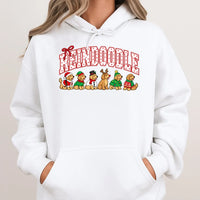 Goldendoodle Santa Hoodie, Reindoodle Christmas Dog Hoodie, Retro Collegiate Reindeer Dog Hoodie, Humorous Christmas Dog Lover Sweatshirt