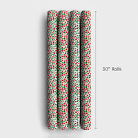 Red and Green Christmas Gift Wrap, Watercolor Polka Dot Wrapping Paper, Festive Holiday Wrapping Paper, Xmas Present Gift Wrap Roll