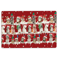 Merry Christmas Snowflake Welcome Mat, Shih Tzu Christmas Doormat, Holiday Dog Door Mat, Winter Entryway Rug, Shih Tzu Lover Xmas Present
