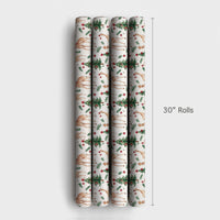 Watercolor Animal Gift Wrap, Christmas Giraffe Wrapping Paper, Holiday Tree Wrapping Paper Roll, Safari Animal Gift Wrap