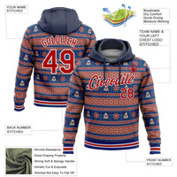 Personalized Name and Number Hoodie, Custom Christmas Sports Hoodie, Holiday Game Day Pullover Hoodie, Sports Fan Christmas Present Sweatshirt