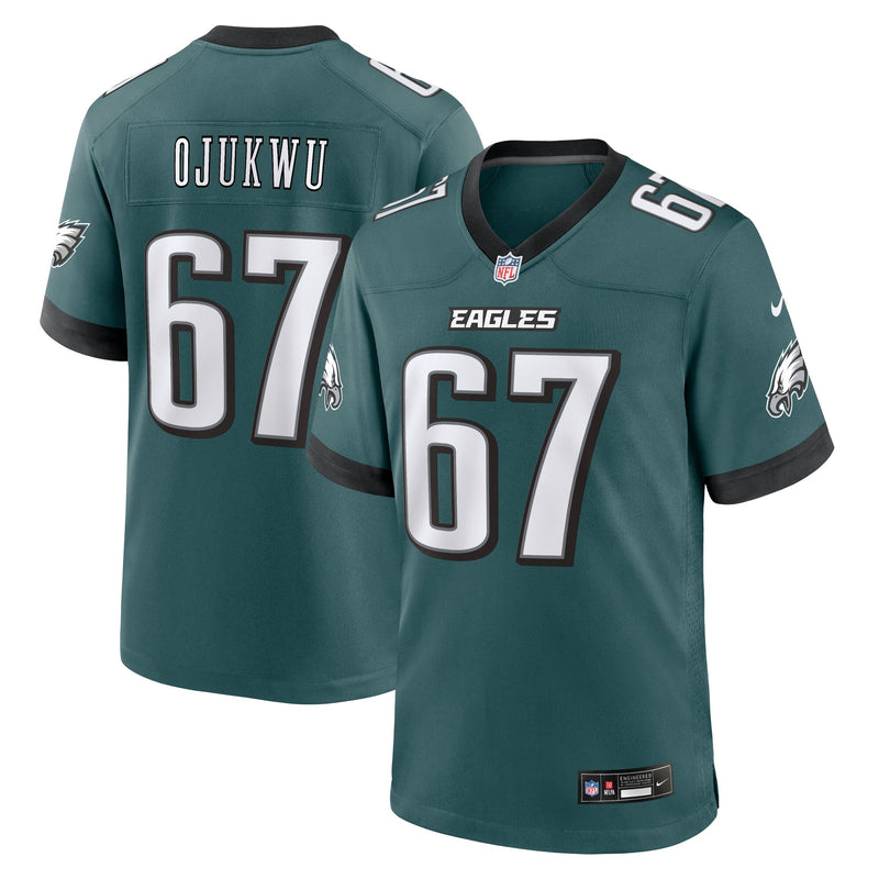 Philadelphia Eagles John Ojukwu Midnight Green Team Game Jersey