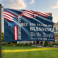 We The People American Flag | 250 Years Blessing 1776-2026 | Weather-Resistant Polyester | Patriotic Home & Garden Décor