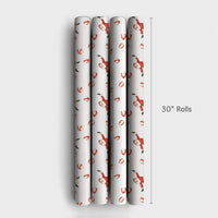 Peppermint Candy Christmas Gift Wrap, Dancing Santa Wrapping Paper, Watercolor Santa Claus Present Paper, Festive Holiday Roll