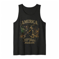 America 250 Years Tank Top | George Washington Abraham Lincoln Vintage Art | Soft Breathable Cotton Blend | Patriotic Gift for History Lovers