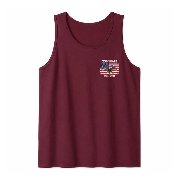 250 Years Americana Tank Top | 1776-2026 Eagle & Flag Graphic | Soft Breathable Unisex Fit | Patriotic Gift for History Lovers