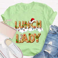 Festive School Cafeteria Holiday Shirt, Christmas Lunch Lady Gingerbread T-Shirt, Adorable Christmas Baker Graphic Tee, Xmas Present