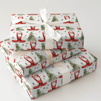 Meditating Santa Tree Wrapping Paper, Seated Yoga Santa Wrapping Paper, Zen Holiday Christmas Wrapping Paper, Festive Yogi Gift Wrap Roll