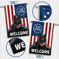 Schipperke Garden Flag Patriotic Welcome | 250 Years Americana 1776-2026 | Double-Sided Polyester | Dog Lover Gift